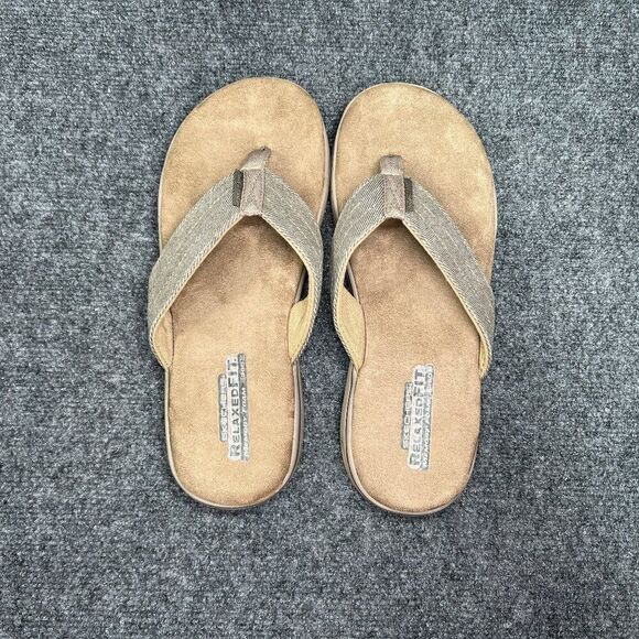 Skechers Rosen Sandals Men's 10 Khaki Athletic Outdoor Summer Beach Flip Flops - Picture 8 of 12